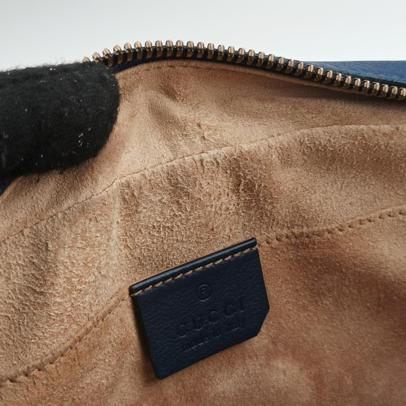 Pre-owned Gucci GG Marmont Navy×Multicolour Leather 447632 shoulderbag | stylenewstar