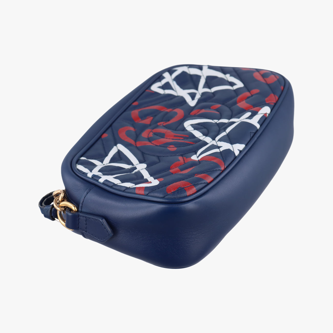 Pre-owned Gucci GG Marmont Navy×Multicolour Leather 447632 shoulderbag | stylenewstar