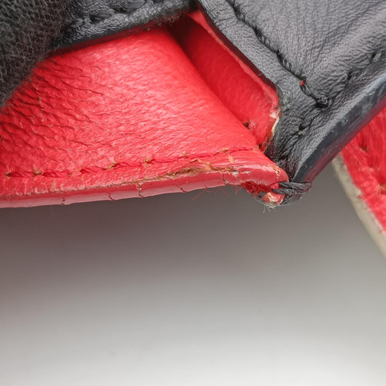 Pre-owned Celine Trapèze Red x Black x White Leather x Ponyhair  shoulderbag | stylenewstar