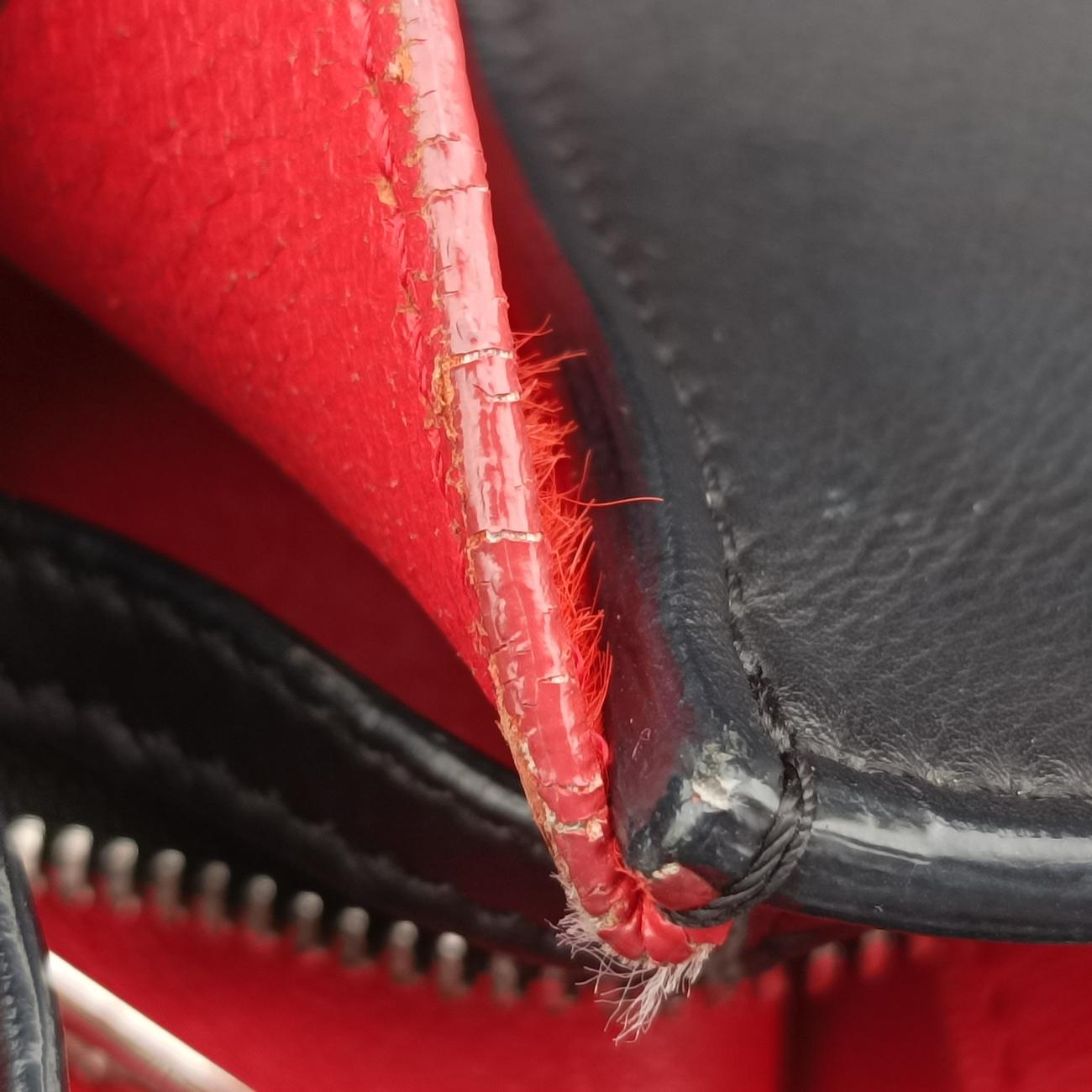 Pre-owned Celine Trapèze Red x Black x White Leather x Ponyhair  shoulderbag | stylenewstar