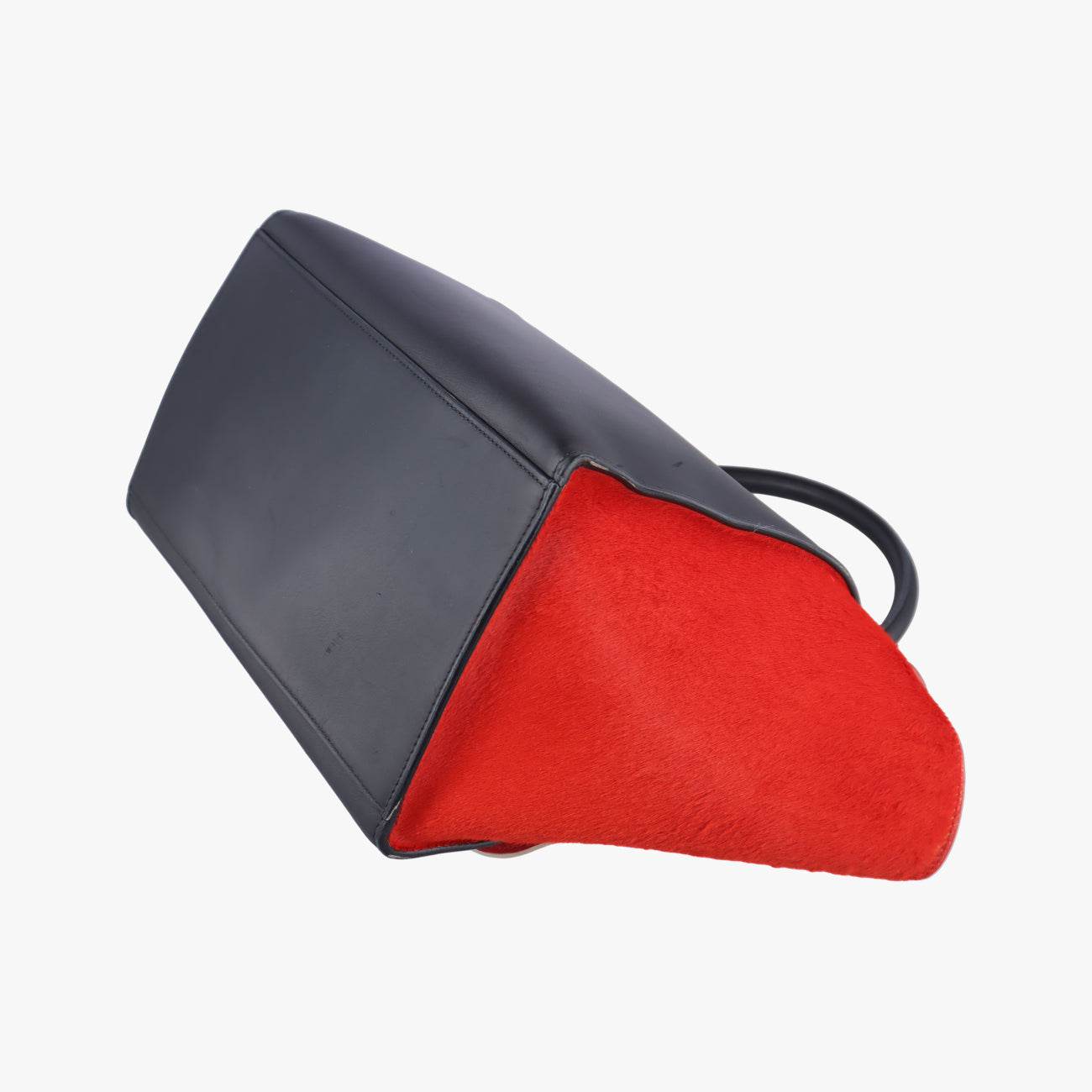 Pre-owned Celine Trapèze Red x Black x White Leather x Ponyhair  shoulderbag | stylenewstar