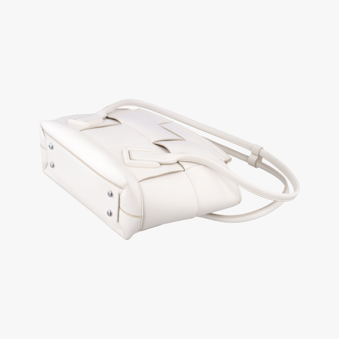 Pre-owned Bottega Veneta ARCO White Leather  shoulderbag | stylenewstar