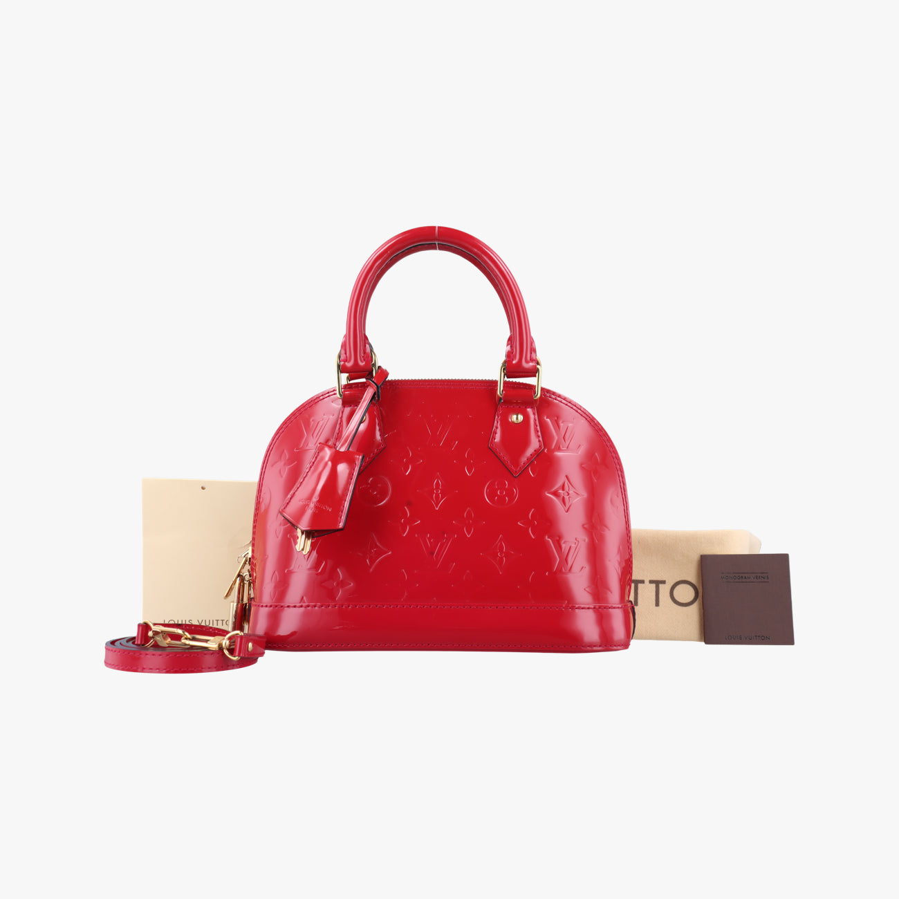 Pre-owned Louis Vuitton Alma BB pomme d'amour Vernis M91606 shoulderbag | stylenewstar