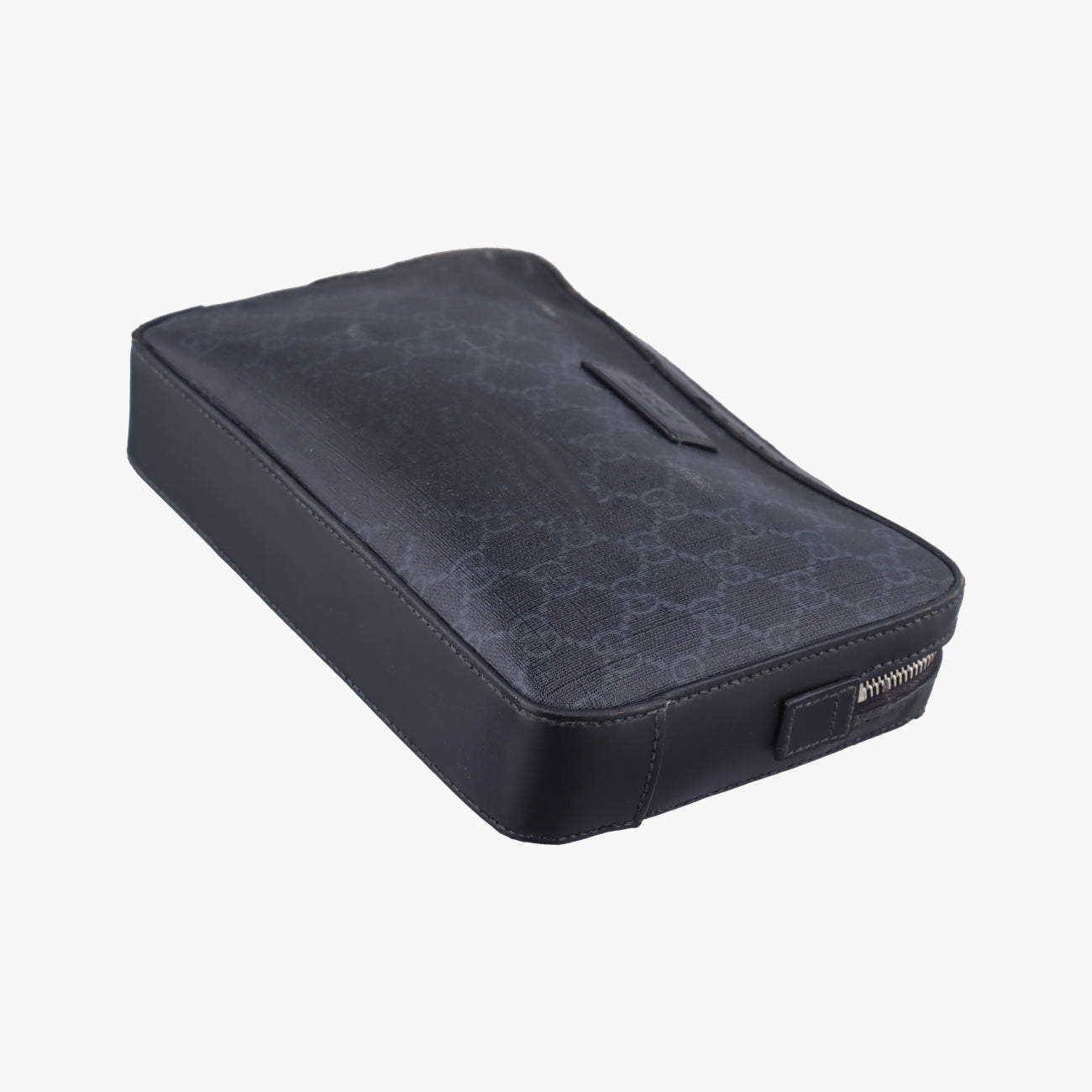 Pre-owned Gucci GG Supreme Navy PVC coated canvas 495562 clutchbag | stylenewstar