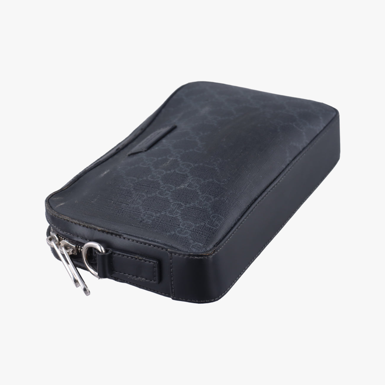 Pre-owned Gucci GG Supreme Navy PVC coated canvas 495562 clutchbag | stylenewstar