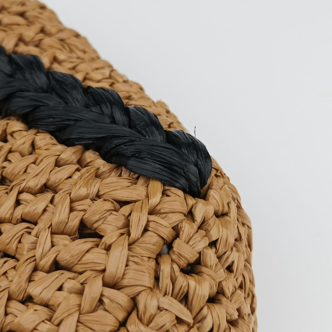 Pre-owned Gucci GG Marmont Yellow×Black straw 574432 shoulderbag | stylenewstar