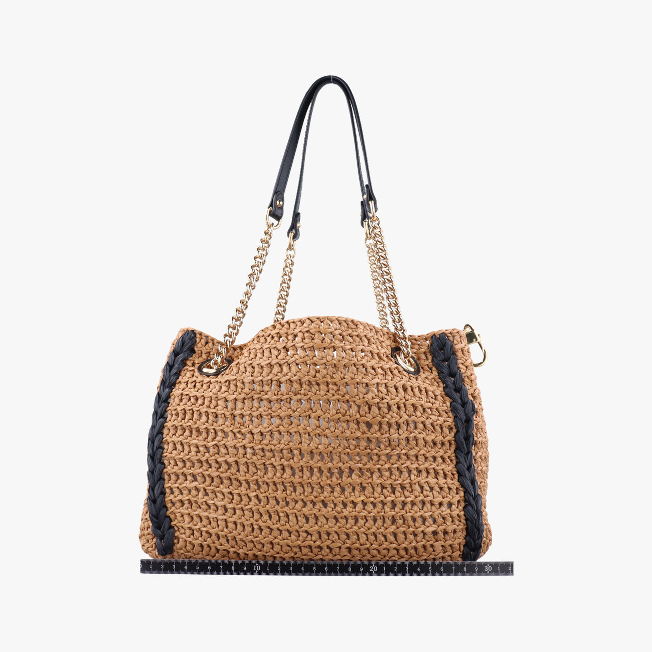 Pre-owned Gucci GG Marmont Yellow×Black straw 574432 shoulderbag | stylenewstar