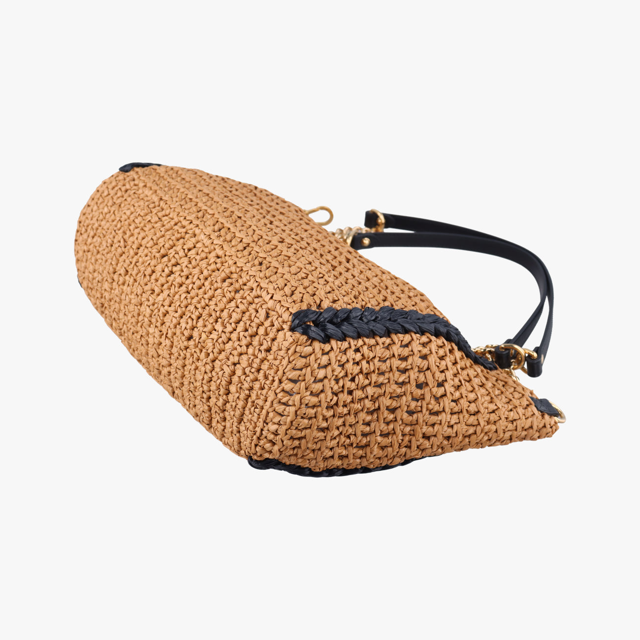 Pre-owned Gucci GG Marmont Yellow×Black straw 574432 shoulderbag | stylenewstar