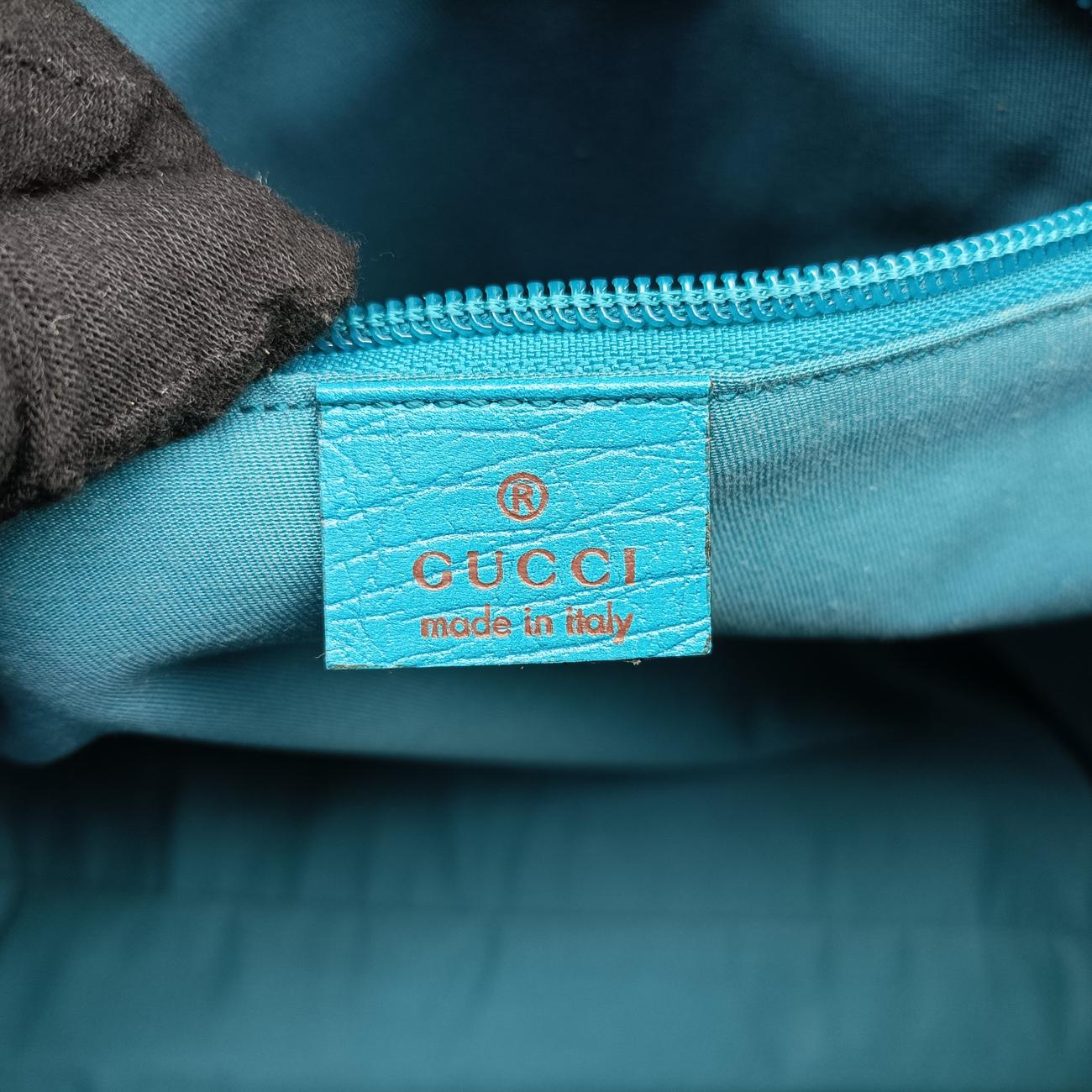 Pre-owned Gucci GG Supreme Beige x Blue PVC coated canvas 114288 handbag | stylenewstar