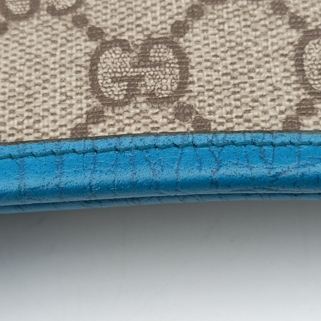 Pre-owned Gucci GG Supreme Beige x Blue PVC coated canvas 114288 handbag | stylenewstar