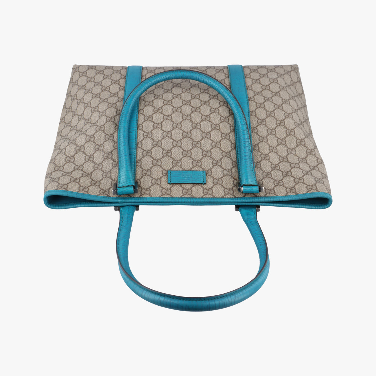 Pre-owned Gucci GG Supreme Beige x Blue PVC coated canvas 114288 handbag | stylenewstar