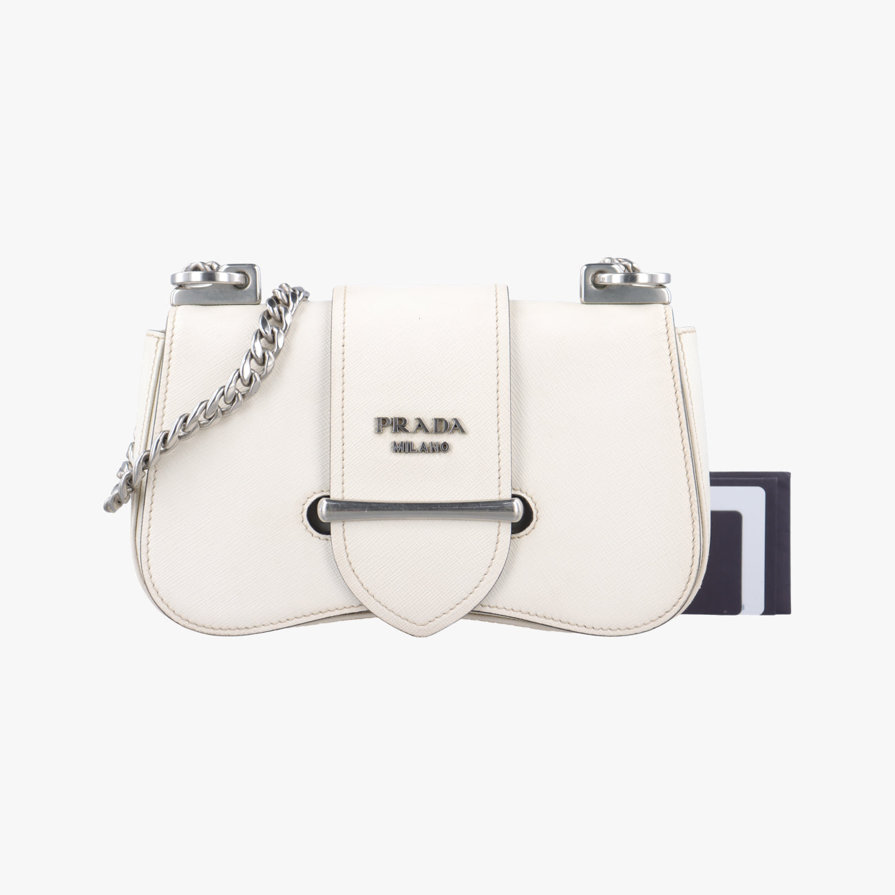 Vintage Prada Sidonie White SAFFIANO　Leather 1BD219 shoulderbag | stylenewstar