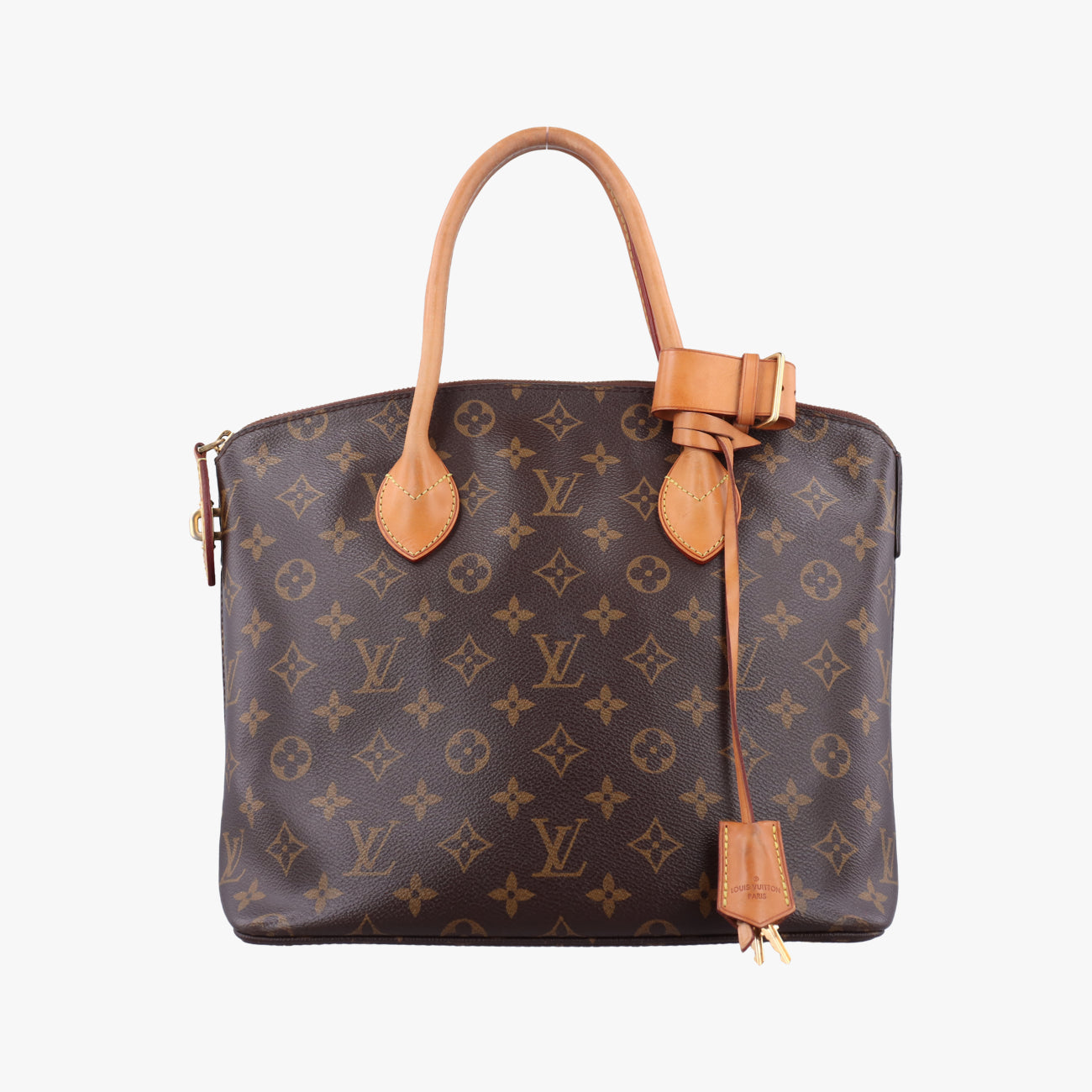 Pre-owned Louis Vuitton Lockit PM Brown Monogram Canvas×calf leather M40613 handbag | stylenewstar