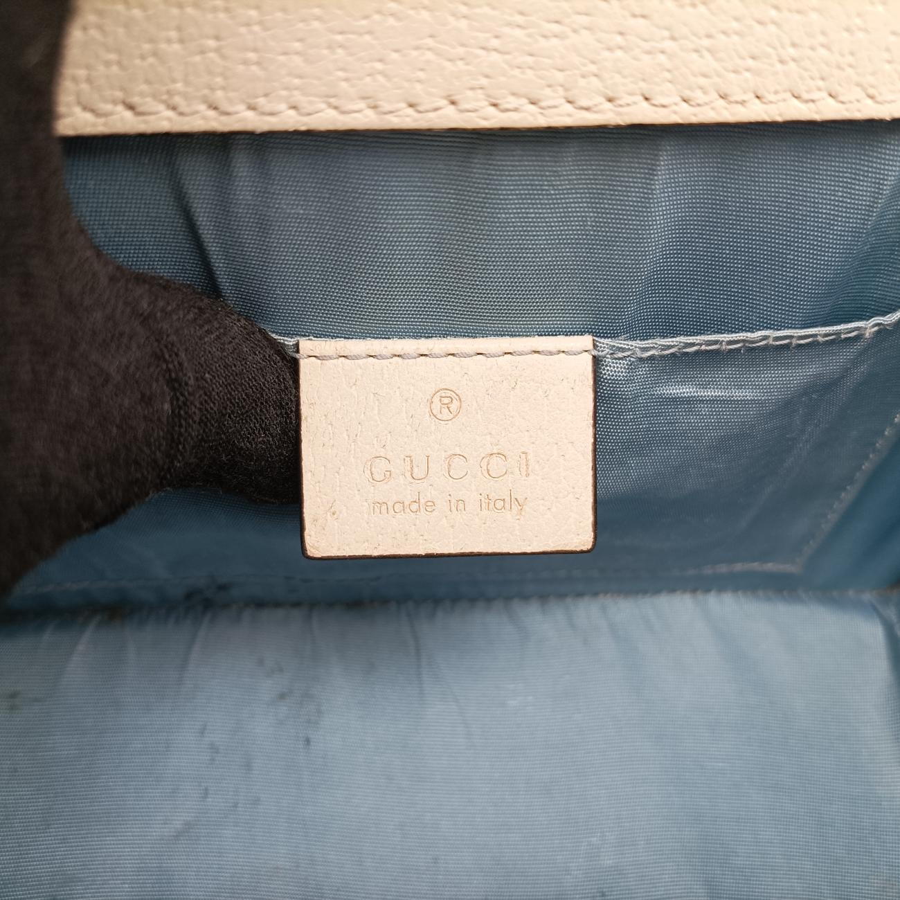 Pre-owned Gucci Sylvie Ivory×navy×red Leather 470270 shoulderbag | stylenewstar