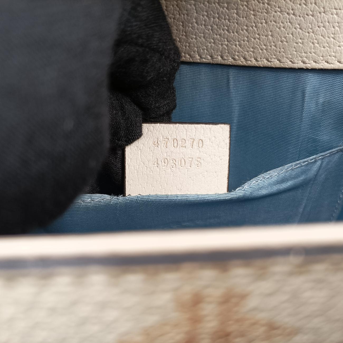 Pre-owned Gucci Sylvie Ivory×navy×red Leather 470270 shoulderbag | stylenewstar