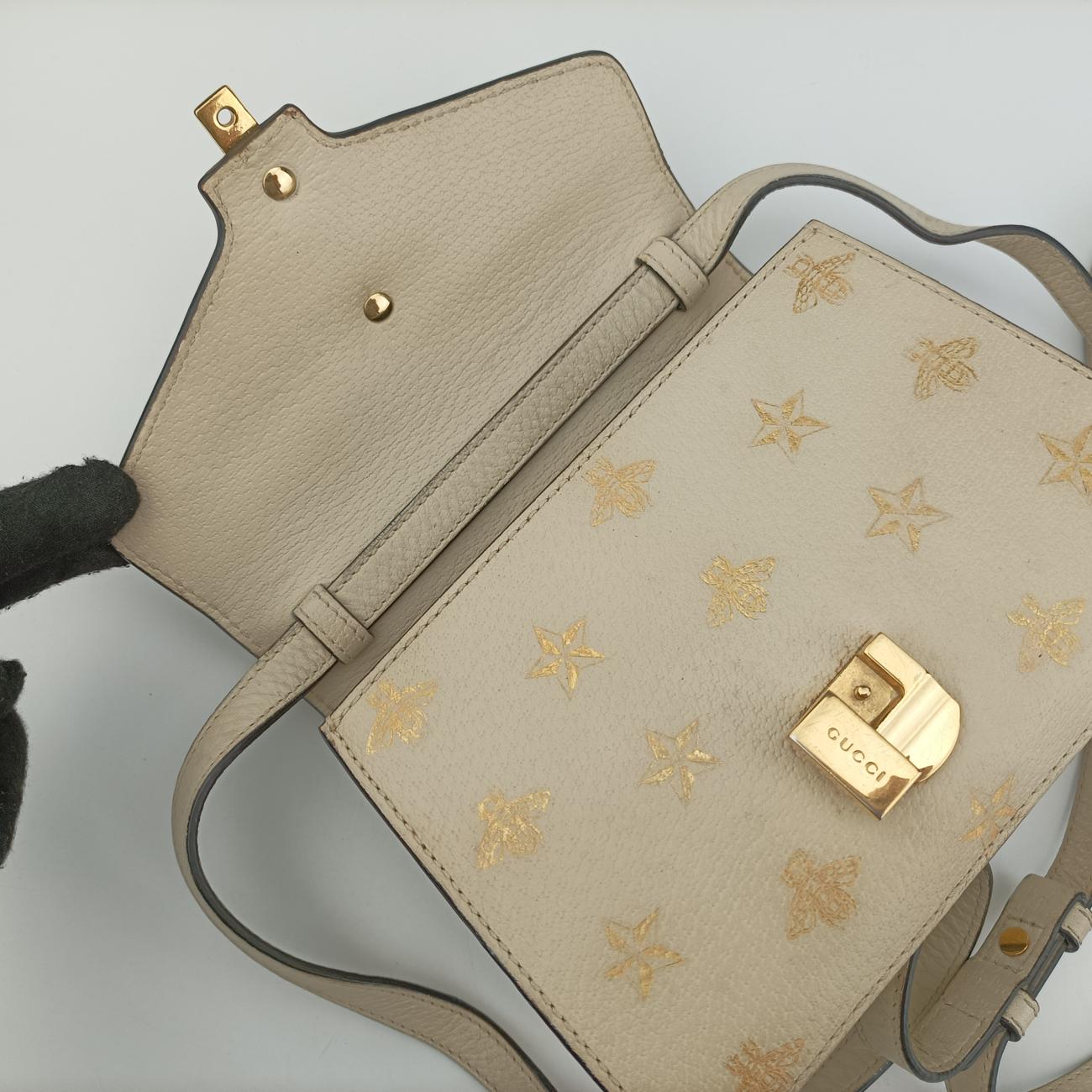 Pre-owned Gucci Sylvie Ivory×navy×red Leather 470270 shoulderbag | stylenewstar