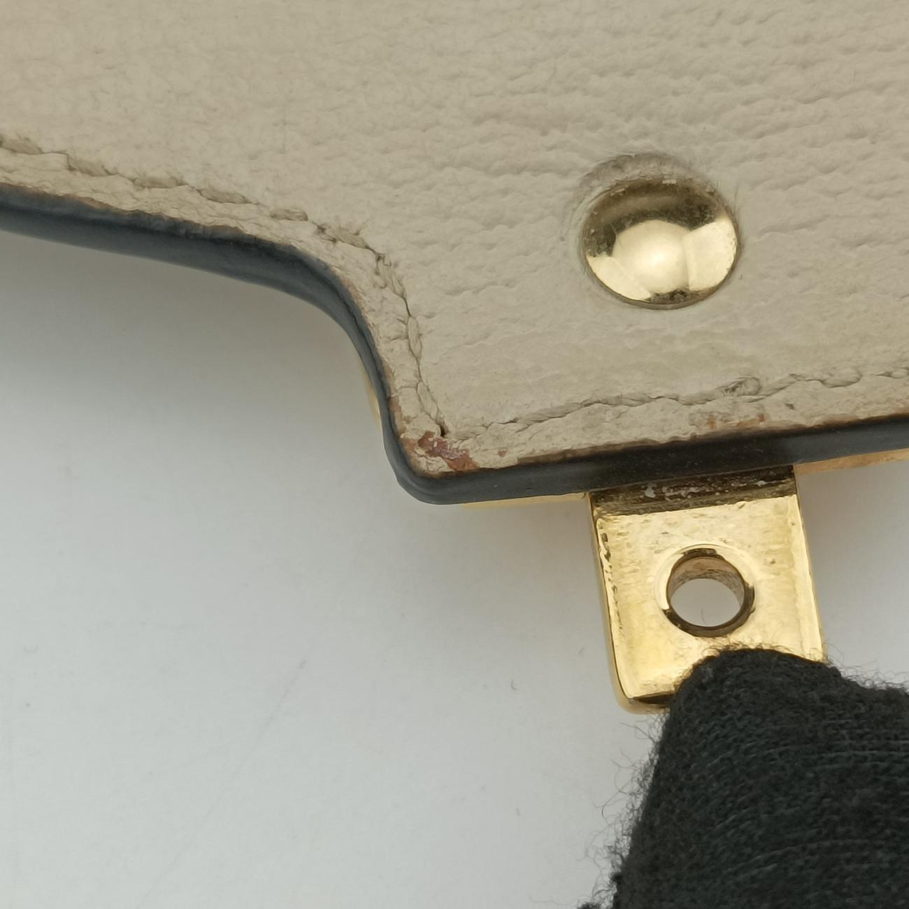 Pre-owned Gucci Sylvie Ivory×navy×red Leather 470270 shoulderbag | stylenewstar