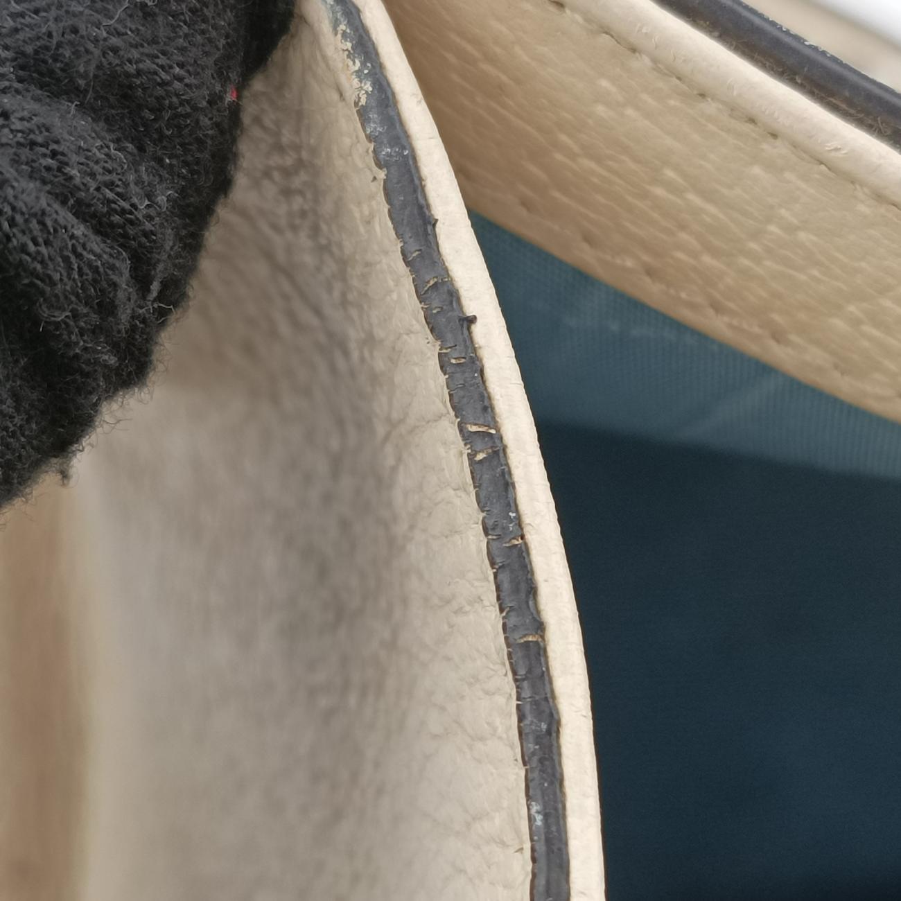 Pre-owned Gucci Sylvie Ivory×navy×red Leather 470270 shoulderbag | stylenewstar