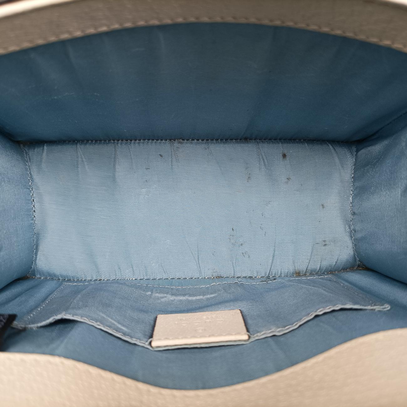 Pre-owned Gucci Sylvie Ivory×navy×red Leather 470270 shoulderbag | stylenewstar