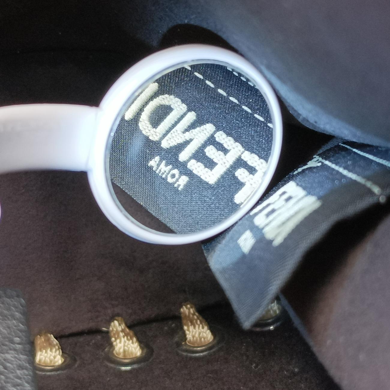 Pre-owned Fendi studded Kan I Black×Multicolour Leather 8M0381 shoulderbag | stylenewstar