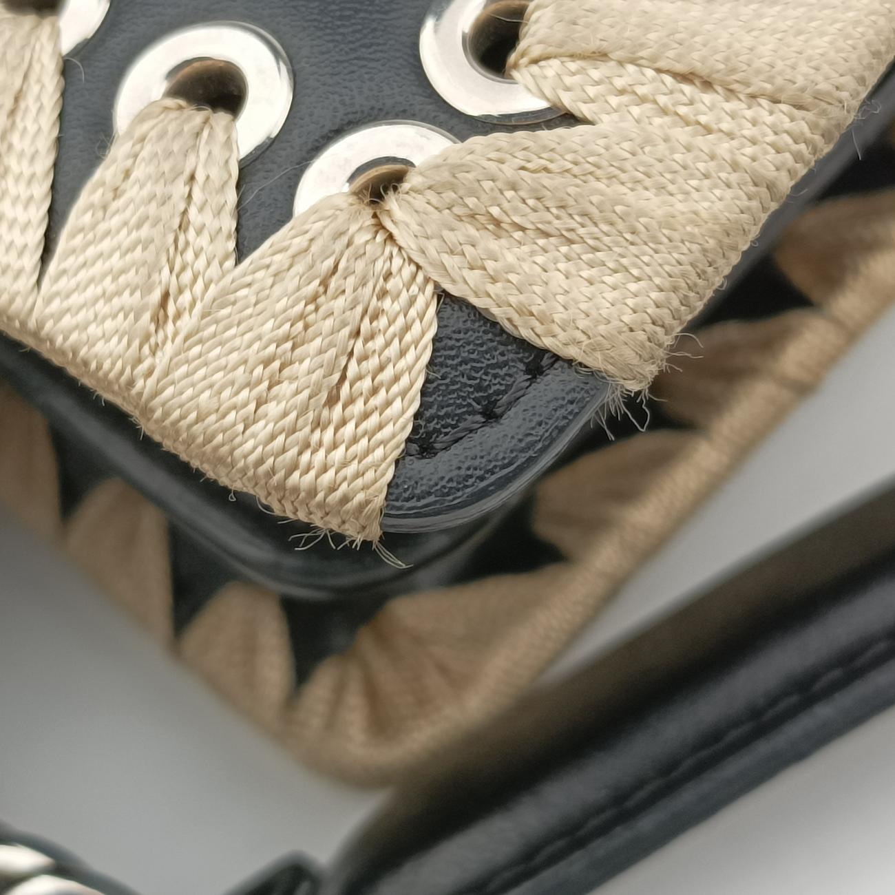 Pre-owned Fendi studded Kan I Black×Multicolour Leather 8M0381 shoulderbag | stylenewstar