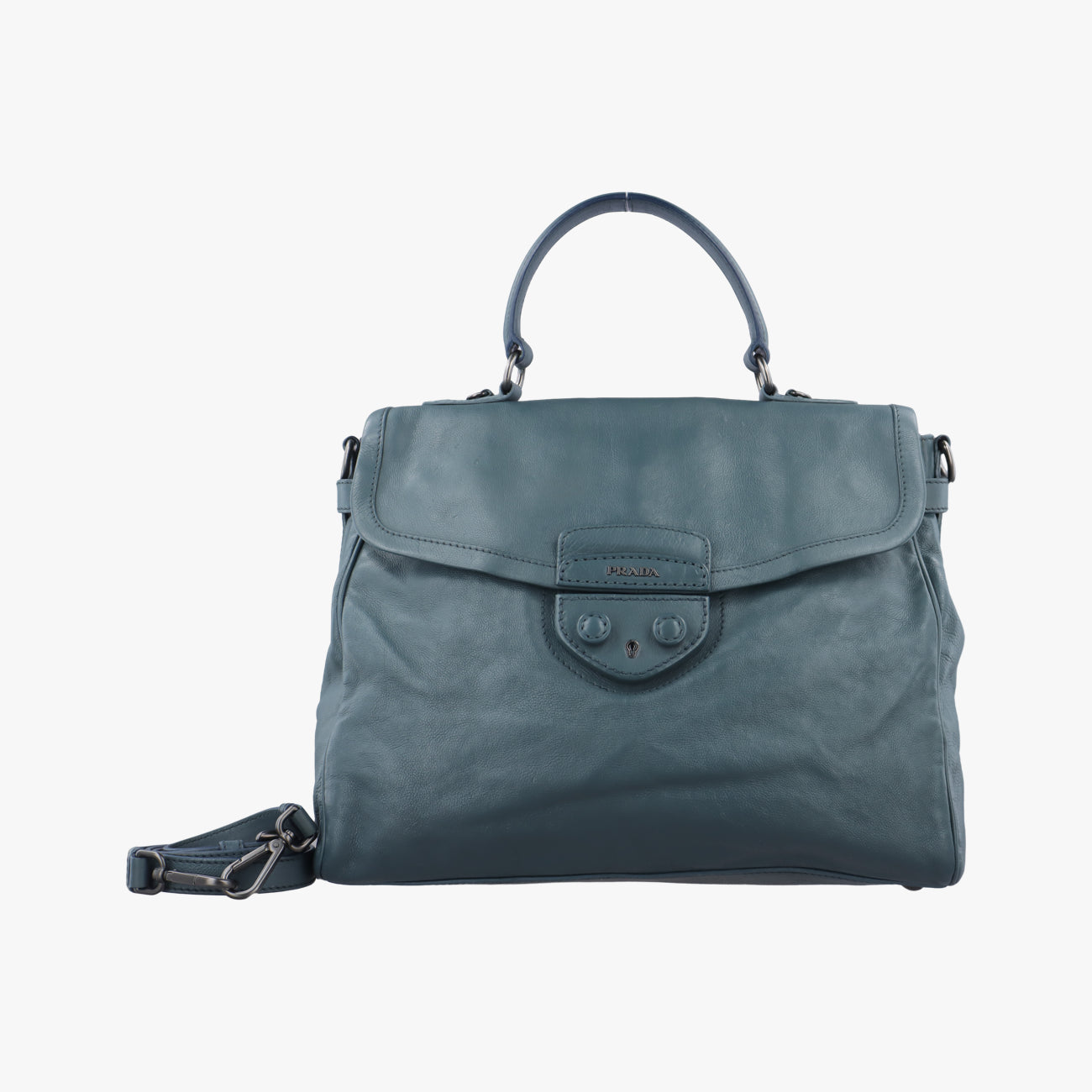 Pre-owned Prada Padlock Black Leather  shoulderbag | stylenewstar