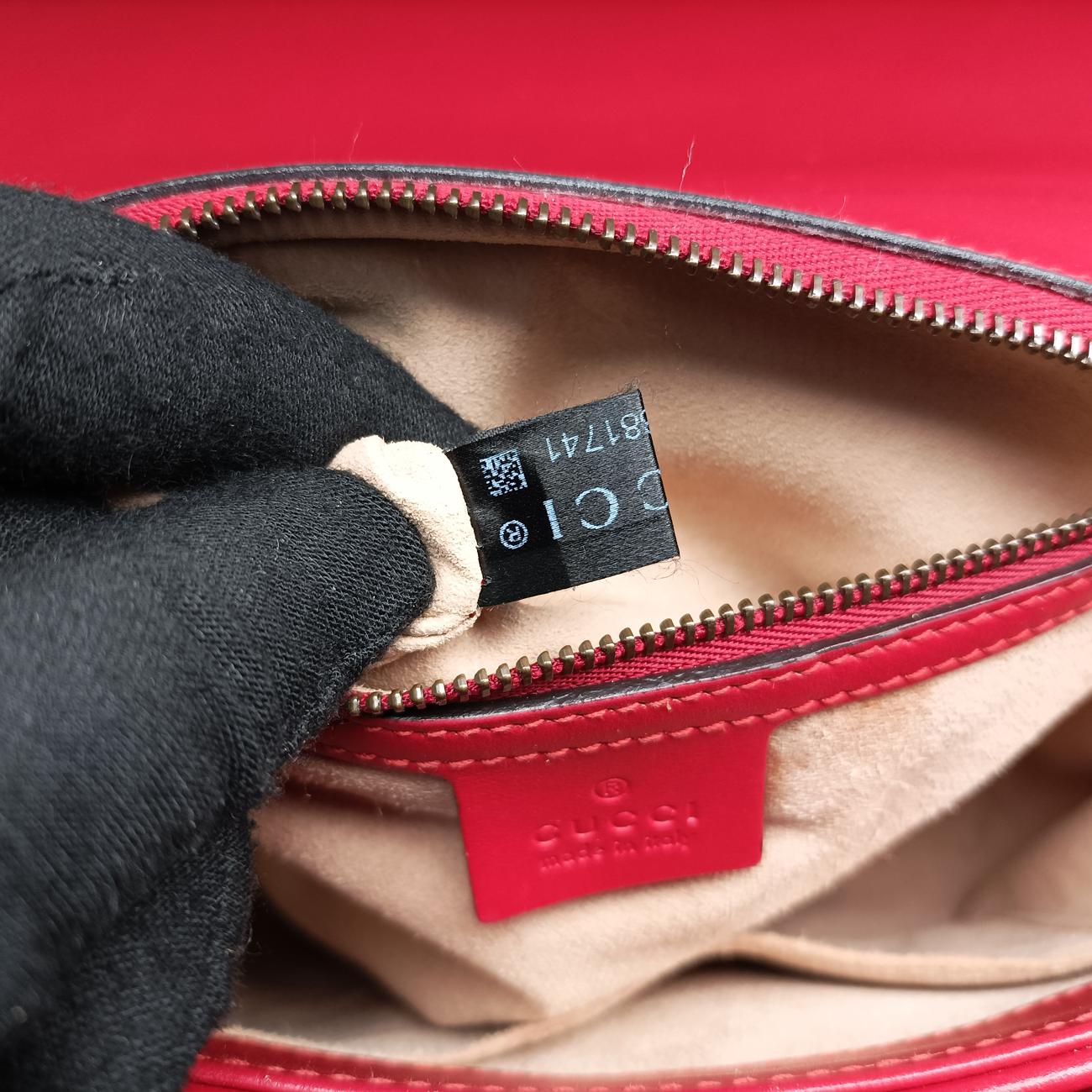 Vintage Gucci GG Marmont Red Leather 498110 shoulderbag | stylenewstar