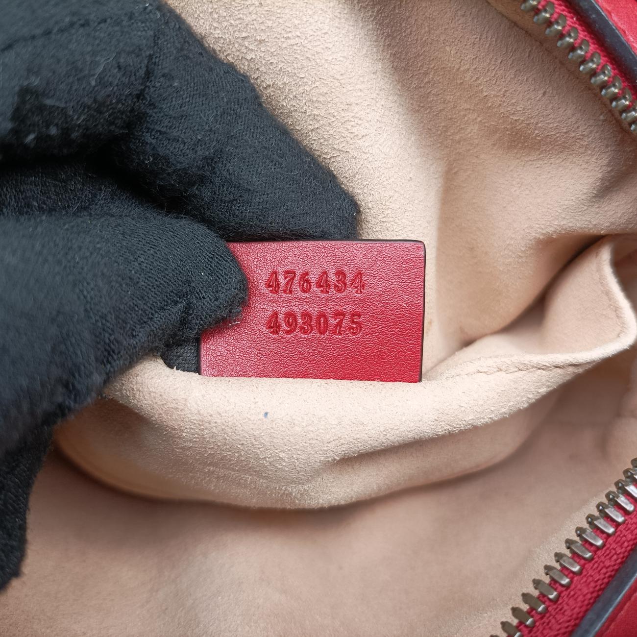 Pre-owned Gucci GG Marmont Red Leather 476434 bum bag/waist bag | stylenewstar