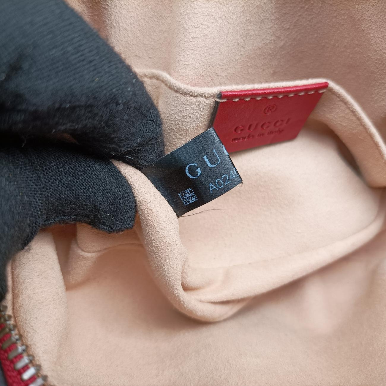 Pre-owned Gucci GG Marmont Red Leather 476434 bum bag/waist bag | stylenewstar