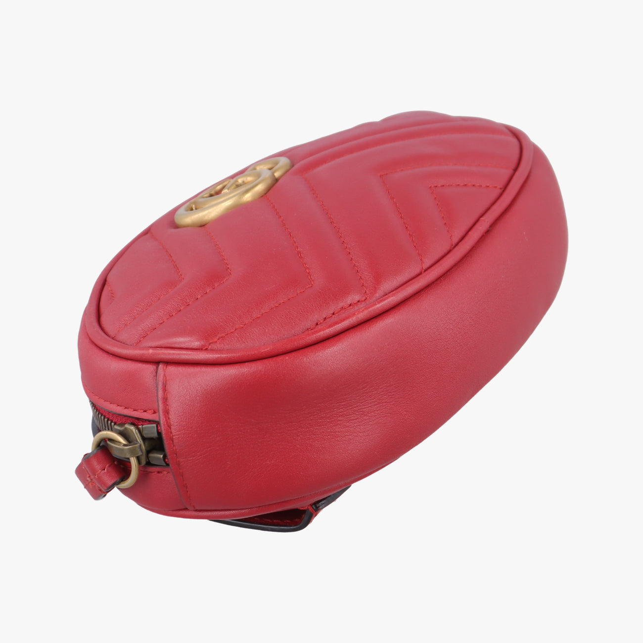 Pre-owned Gucci GG Marmont Red Leather 476434 bum bag/waist bag | stylenewstar