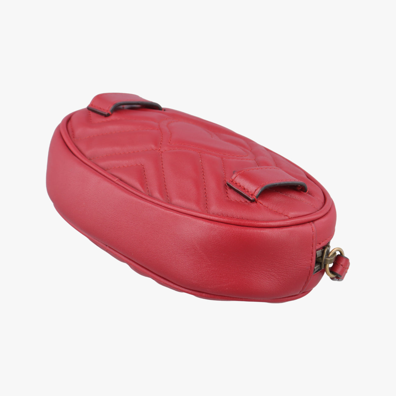 Pre-owned Gucci GG Marmont Red Leather 476434 bum bag/waist bag | stylenewstar