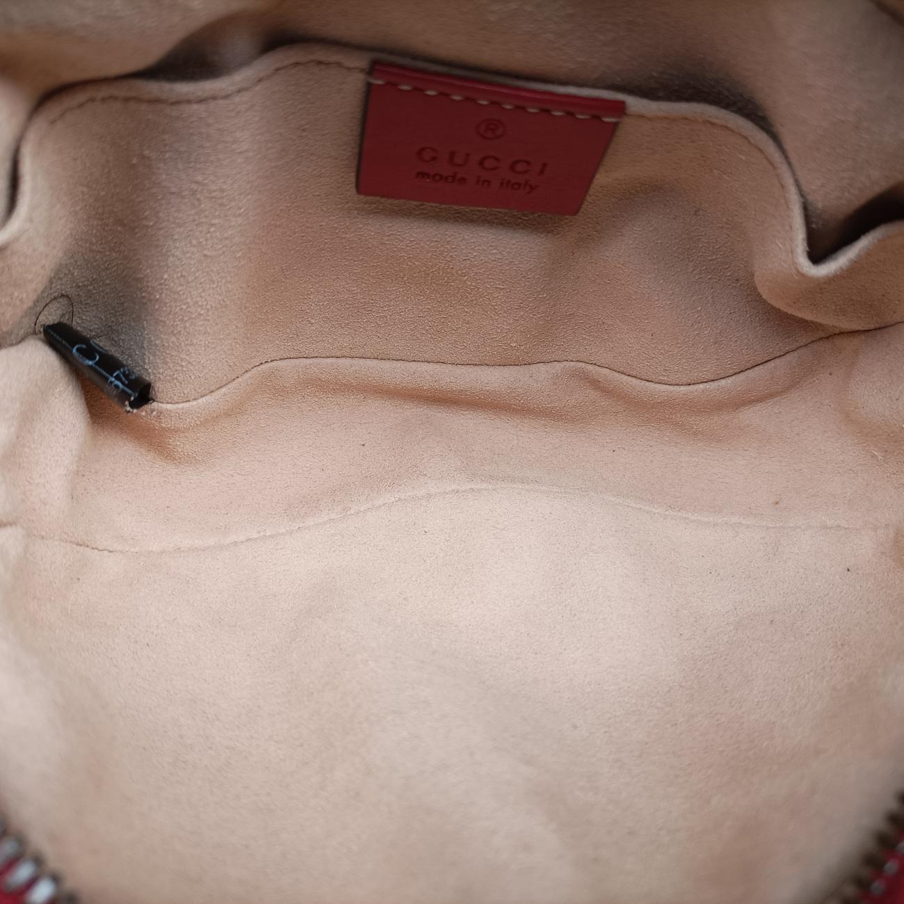 Pre-owned Gucci GG Marmont Red Leather 476434 bum bag/waist bag | stylenewstar