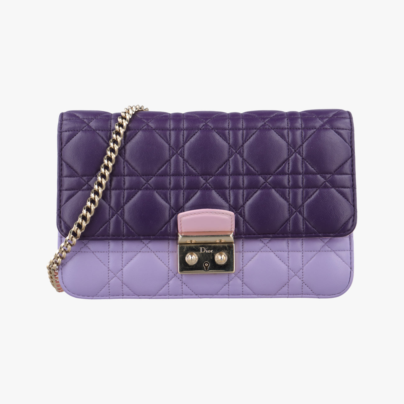Secondhand Christian Dior Cannage New Lock Purple x Light Purple lambskin  shoulderbag | stylenewstar
