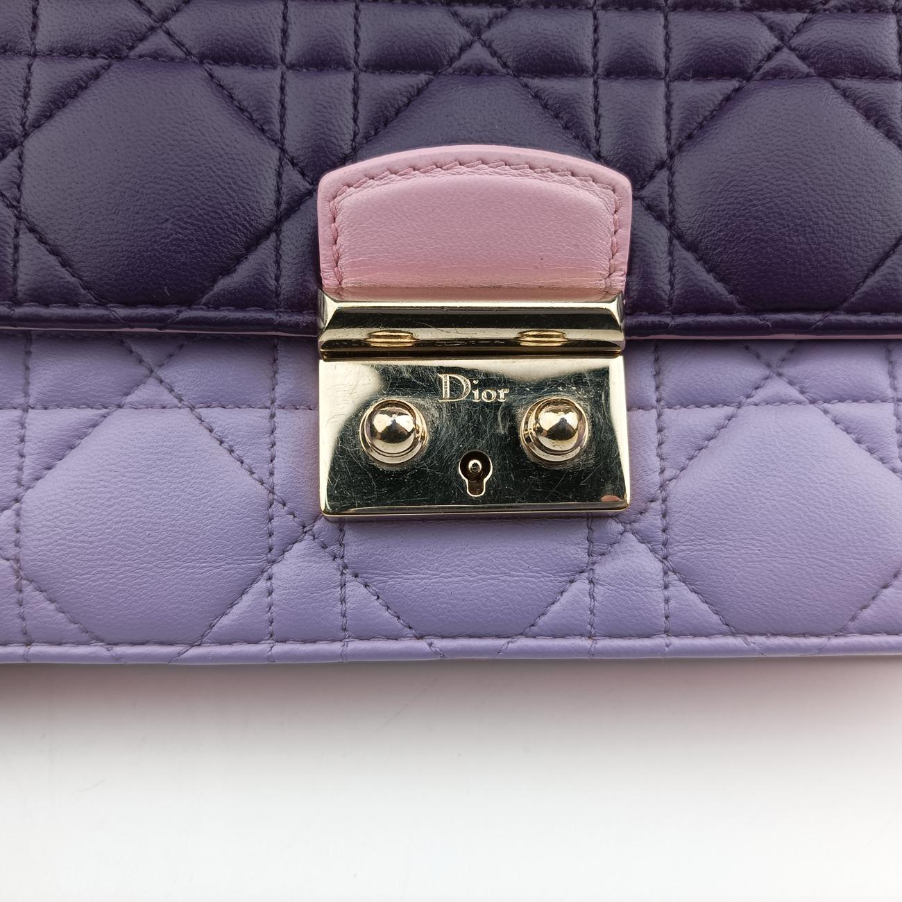 Secondhand Christian Dior Cannage New Lock Purple x Light Purple lambskin  shoulderbag | stylenewstar