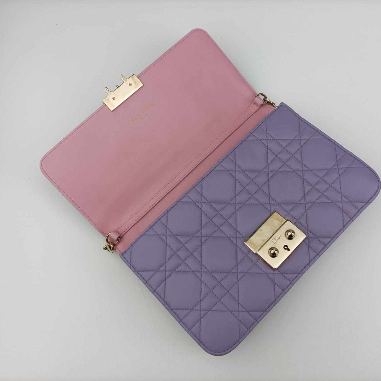Secondhand Christian Dior Cannage New Lock Purple x Light Purple lambskin  shoulderbag | stylenewstar