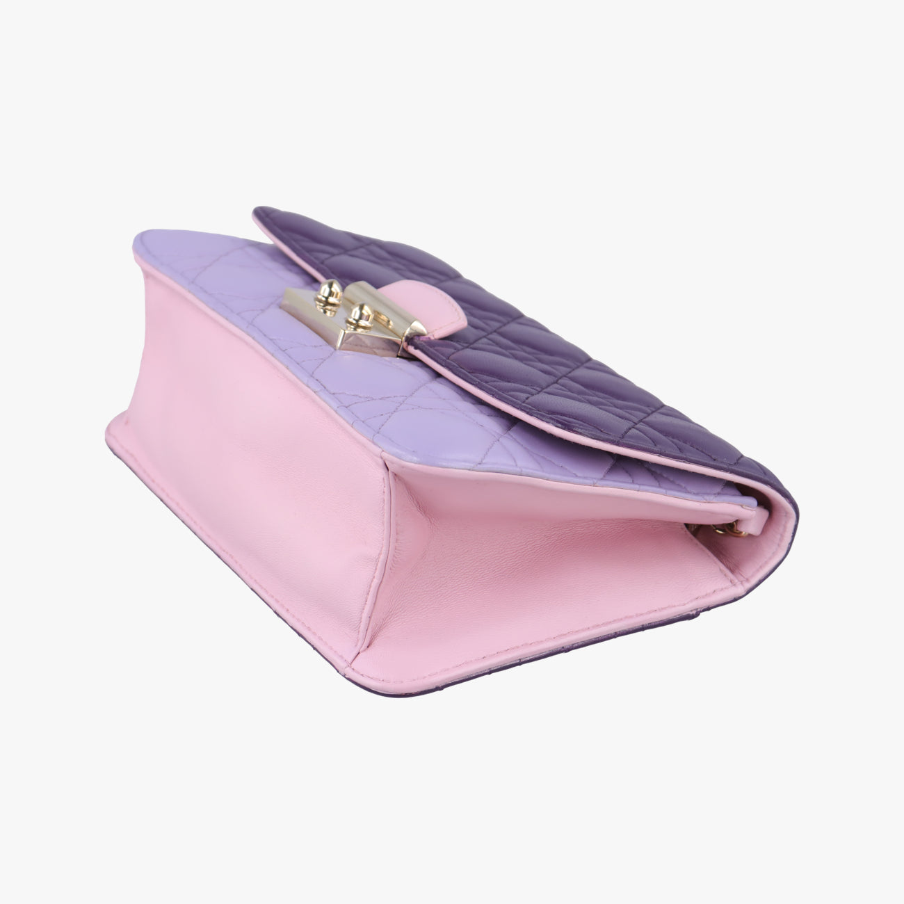 Secondhand Christian Dior Cannage New Lock Purple x Light Purple lambskin  shoulderbag | stylenewstar