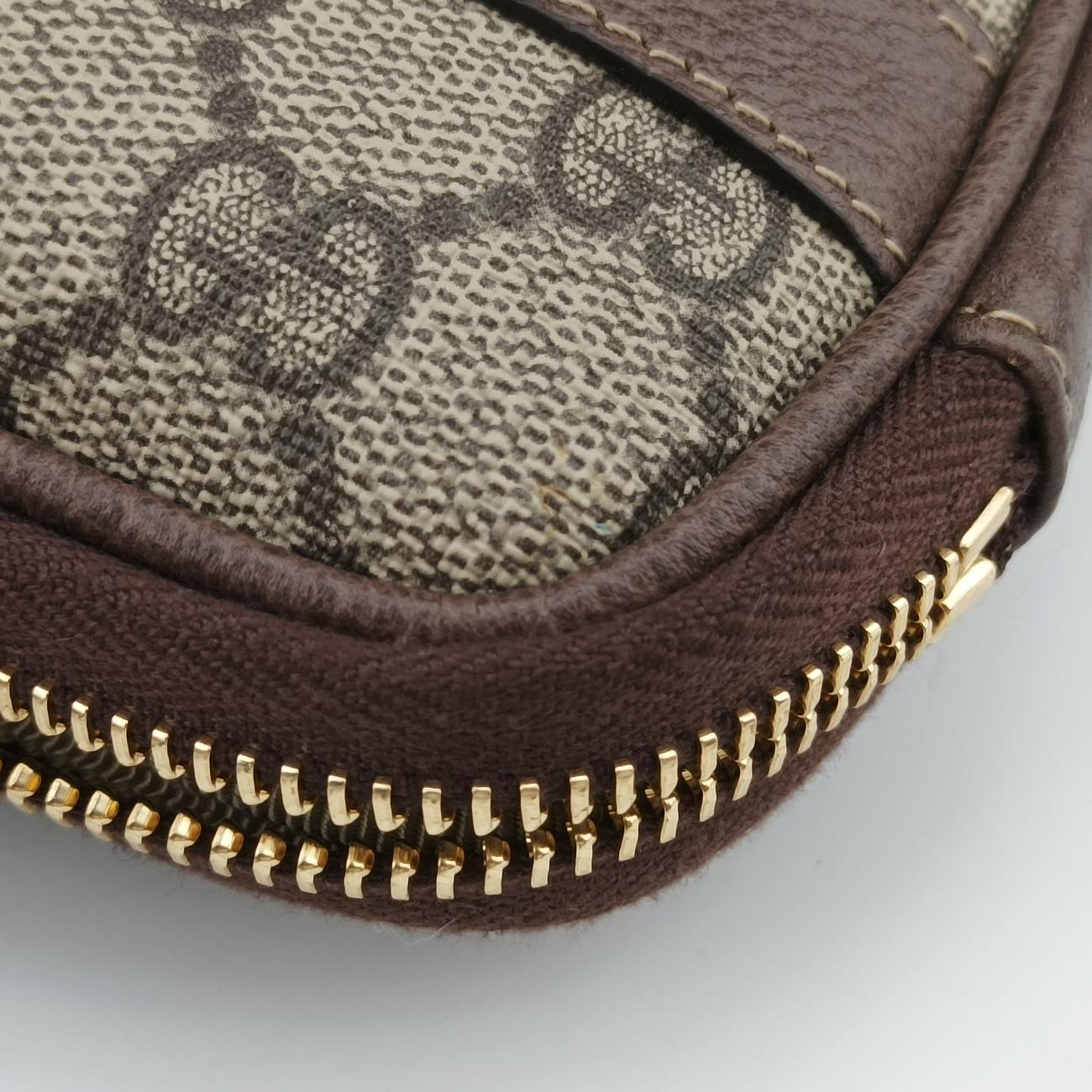 Pre-owned Gucci Ophidia Brown×green×red PVC coated canvas x leather 519308 bum bag/waist bag | stylenewstar