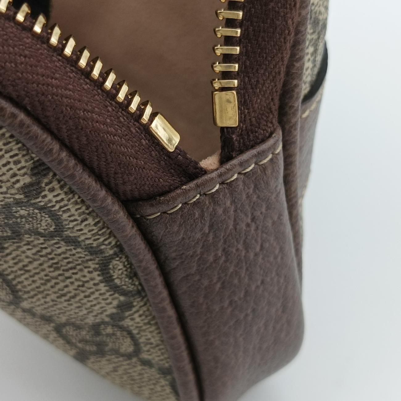 Pre-owned Gucci Ophidia Brown×green×red PVC coated canvas x leather 519308 bum bag/waist bag | stylenewstar