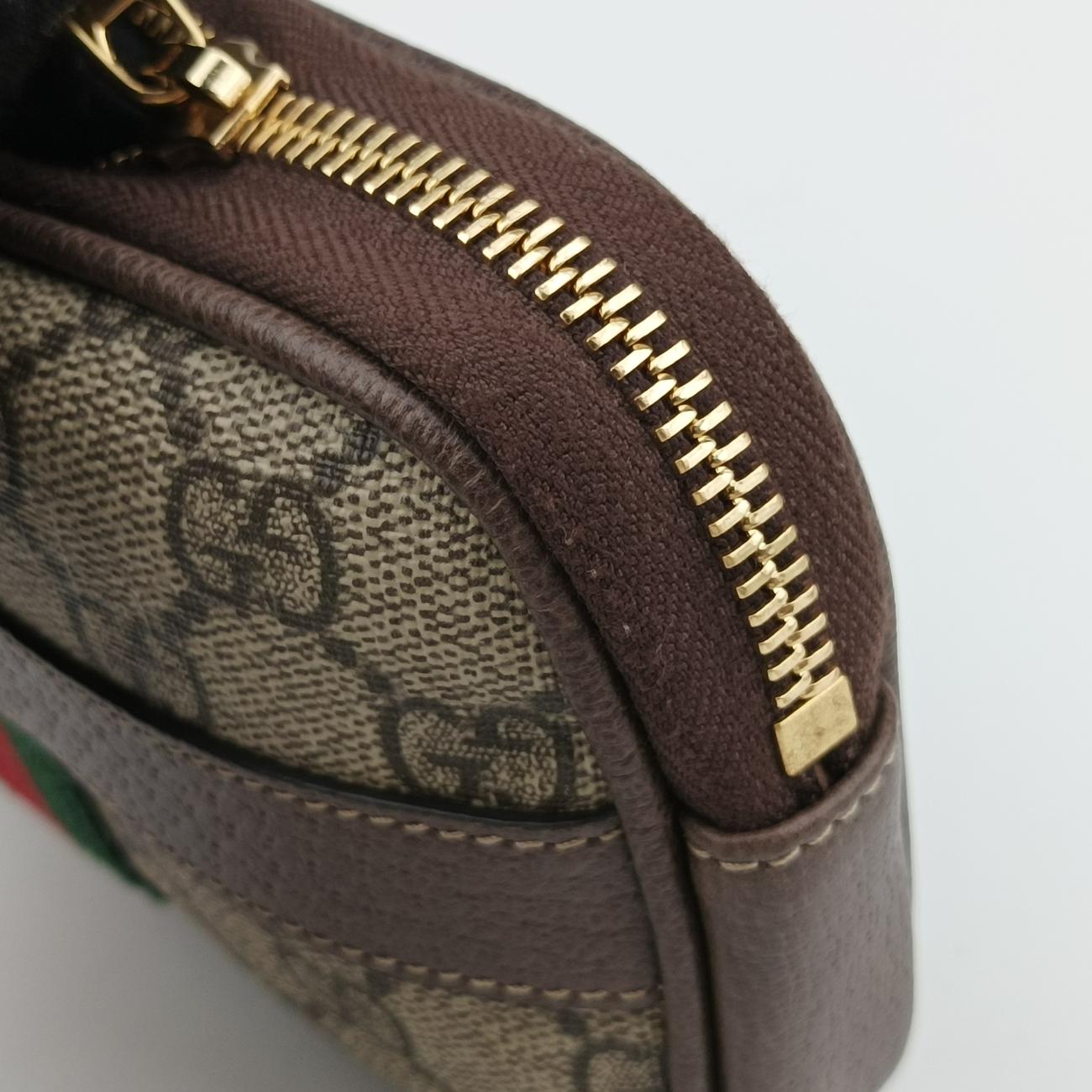 Pre-owned Gucci Ophidia Brown×green×red PVC coated canvas x leather 519308 bum bag/waist bag | stylenewstar