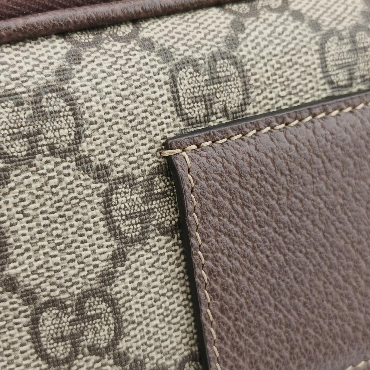 Pre-owned Gucci Ophidia Brown×green×red PVC coated canvas x leather 519308 bum bag/waist bag | stylenewstar