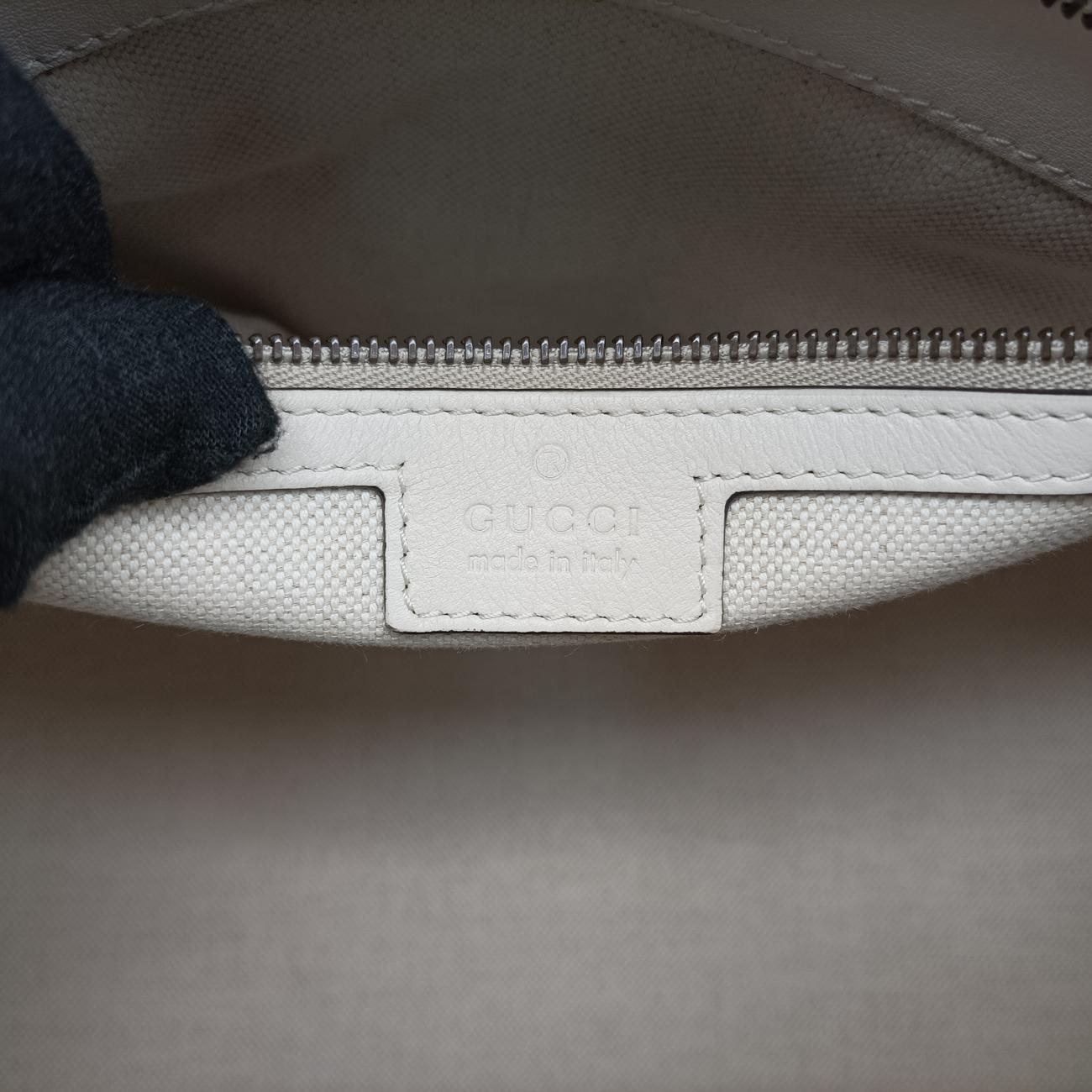 Pre-owned Gucci Ophidia White×Black×Red Leather 715666 shoulderbag | stylenewstar