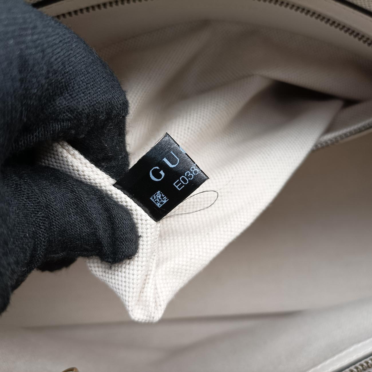 Pre-owned Gucci Ophidia White×Black×Red Leather 715666 shoulderbag | stylenewstar