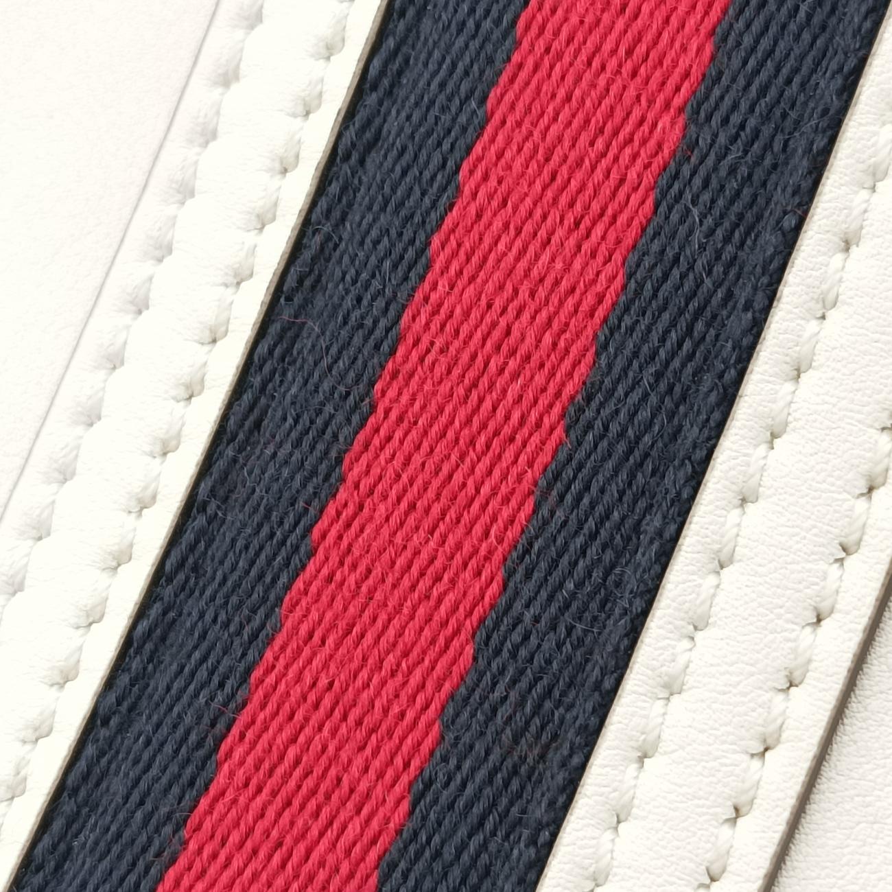 Pre-owned Gucci Ophidia White×Black×Red Leather 715666 shoulderbag | stylenewstar