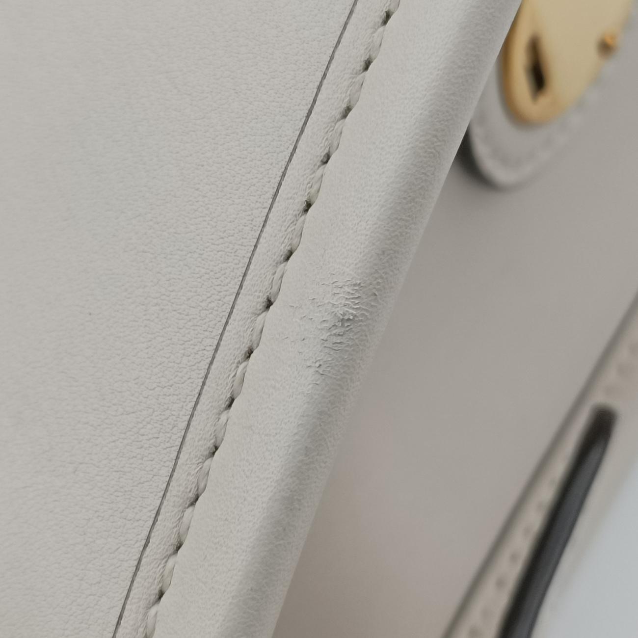 Pre-owned Gucci Ophidia White×Black×Red Leather 715666 shoulderbag | stylenewstar