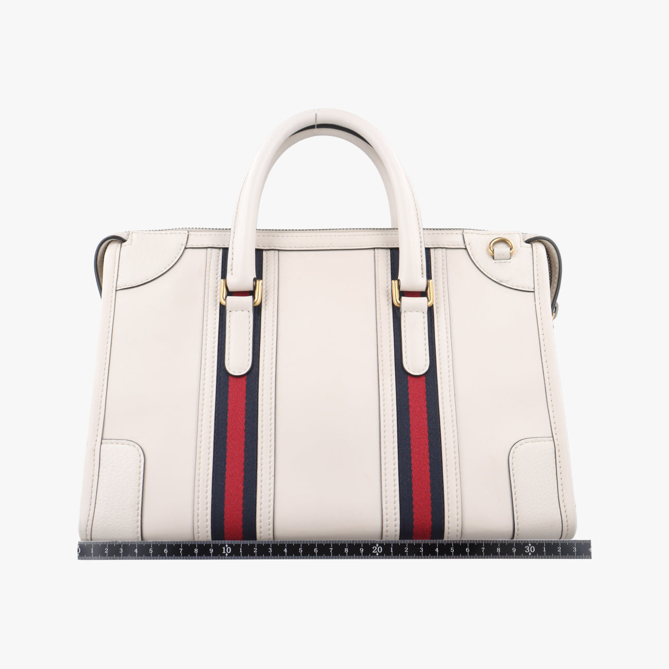 Pre-owned Gucci Ophidia White×Black×Red Leather 715666 shoulderbag | stylenewstar