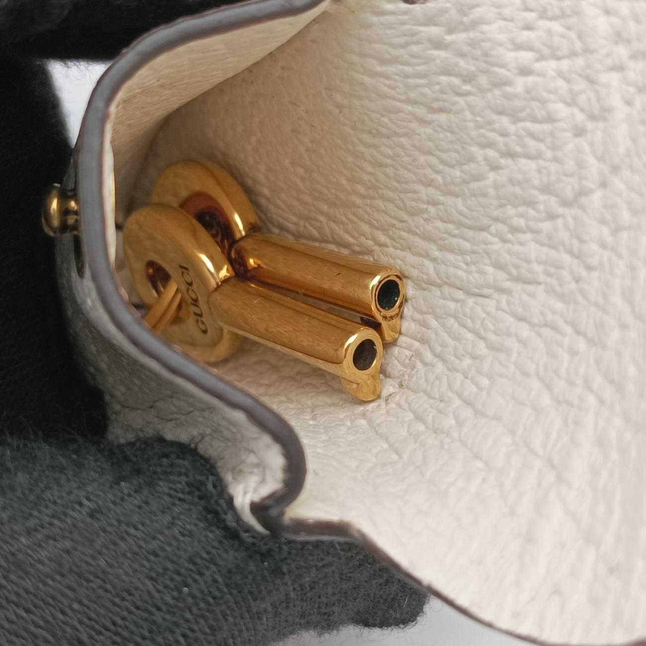 Pre-owned Gucci Ophidia White×Black×Red Leather 715666 shoulderbag | stylenewstar