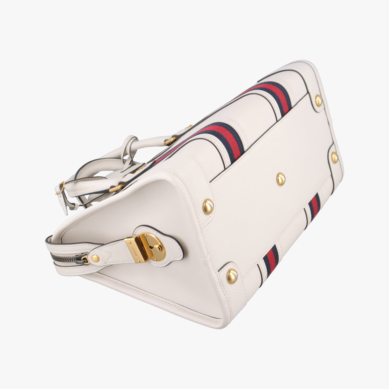 Pre-owned Gucci Ophidia White×Black×Red Leather 715666 shoulderbag | stylenewstar