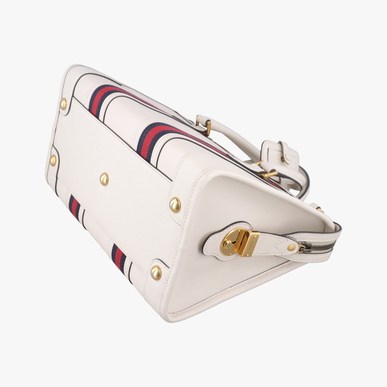 Pre-owned Gucci Ophidia White×Black×Red Leather 715666 shoulderbag | stylenewstar