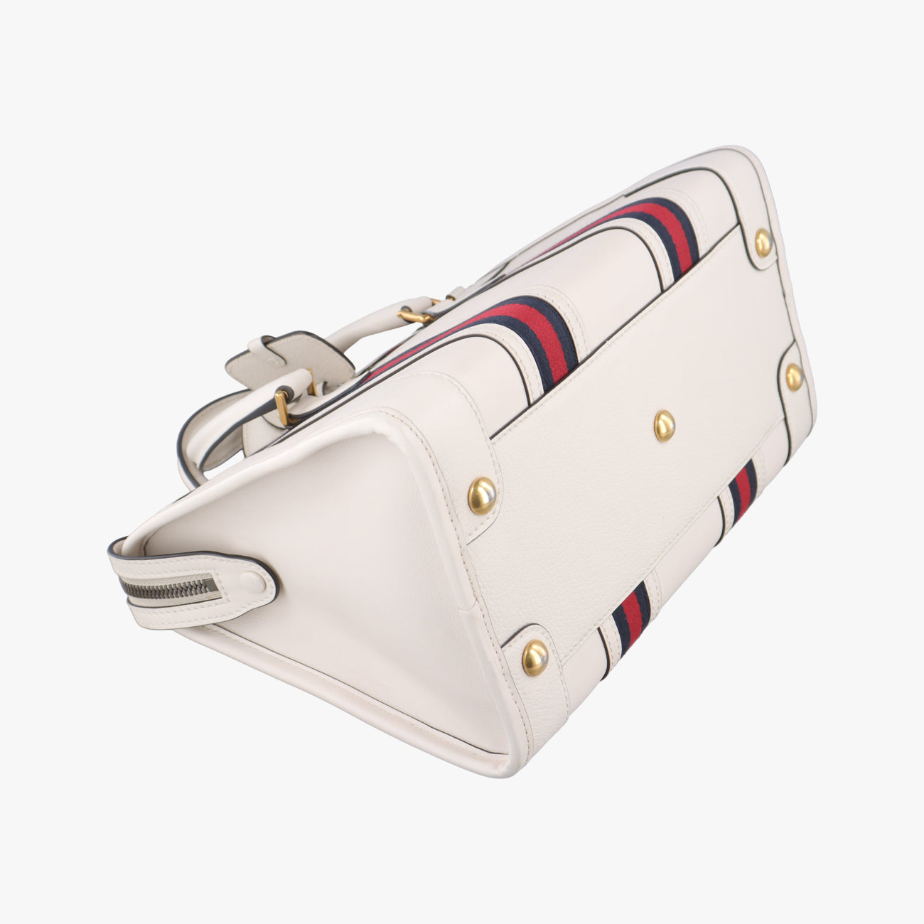 Pre-owned Gucci Ophidia White×Black×Red Leather 715666 shoulderbag | stylenewstar