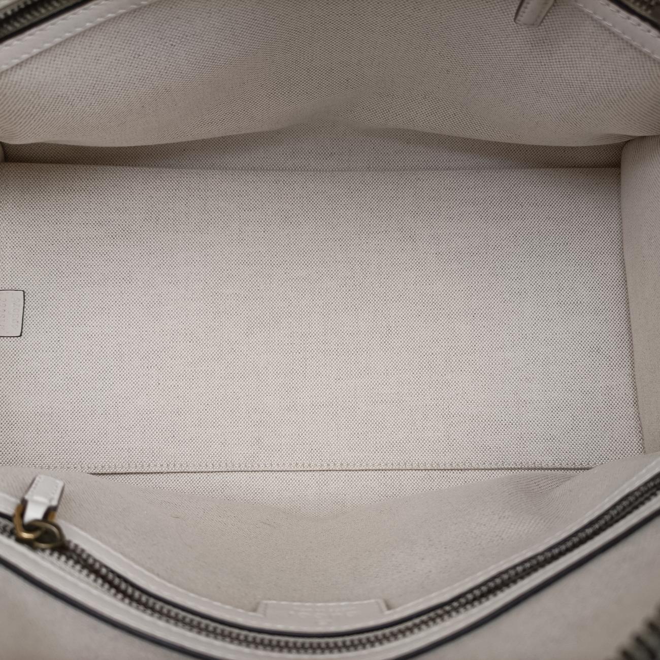 Pre-owned Gucci Ophidia White×Black×Red Leather 715666 shoulderbag | stylenewstar